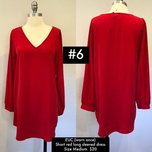 Long sleeved red dress